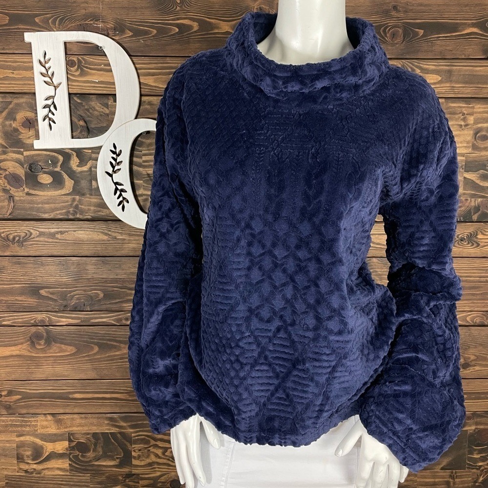 Nautica | Plush Textured Pullover Sweater Wide Turtle Neck Braided Cable Knit